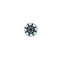 Cabochon en Verre à dos plat rond Roue de Bateau 15 mm