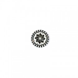 Cabochon en Verre à dos plat rond Mandala 15 mm