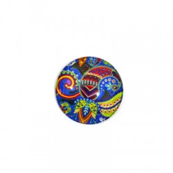 Cabochon en Verre à dos plat rond Motifs Multiples 30 mm