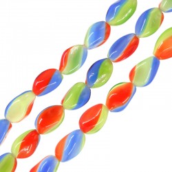 Glass Bead Oval Irregular 12x20mm Ø~1.8mm (~20pcs)