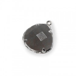 Charm en Laiton Irrégulier avec Pierre en Verre 15 x 18 mm