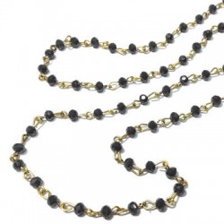 Bolas de Vidrio Facetadas 4mm Cadena de Rosario (103uds/mtr)