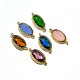 Brass Oval Setting with Crystal Stone 10x15mm with 2 Rings