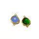 Brass Irregular Setting with Crystal Stone 13mm with 2 Rings