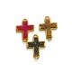 Connettore in Ottone con Pietra Fancy a Croce 13x14mm