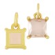 Brass Charm Square with Crystal 7mm