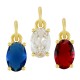 Breloque Ovale en Laiton avec Cristal 5 x 7 mm