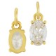 Breloque Ovale en Laiton avec Cristal 5 x 7 mm