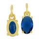Brass Charm Oval with Crystal 5x7mm