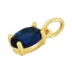 Breloque Ovale en Laiton avec Cristal 5 x 7 mm