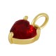 Ciondolo in Ottone a Forma di Cuore con Cristallo 6x7 mm