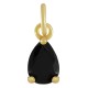 Brass Charm Teardrop with Crystal 6x8mm