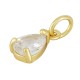 Breloque en Laiton en Forme de Goutte avec Cristal 6 x 8 mm