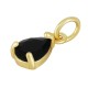 Brass Charm Teardrop with Crystal 6x8mm