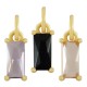 Brass Charm Rectangular with Crystal 5x9mm