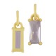 Breloque Rectangulaire en Laiton avec Cristal 5 x 9 mm
