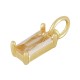 Brass Charm Rectangular with Crystal 5x9mm