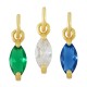 Breloque Ovale en Laiton avec Cristal 4 x 9 mm