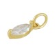 Brass Charm Nail Oval with Crystal 4x9mm