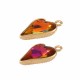 Brass Charm Setting with Glass Heart 11x16mm