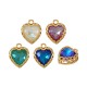 Brass Charm Setting with Glass Heart 12mm