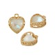 Brass Charm Setting with Glass Heart 12mm