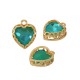 Brass Charm Setting with Glass Heart 12mm