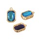 Charm en Laiton avec Rectangle en Verre 13 x 16 mm