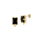 Brass Earring Rectangular with Glass Stone & Loop 6x8mm