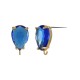 Brass Earring Teardrop with Glass Stone & Loop 11x14mm