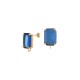 Brass Earring Rectangular with Glass Stone & Hoop 10x14mm