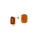 Brass Earring Rectangular with Glass Stone & Hoop 10x14mm