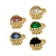 Brass Heart Setting with Glass Stone 6mm