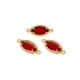 Brass Connector Oval Nail Setting with Glass Stone 17x8.5mm