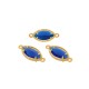 Brass Connector Oval Nail Setting with Glass Stone 17x8.5mm