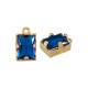 Brass Rectangular Setting with Glass Stone 6x8mm