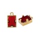 Brass Rectangular Setting with Glass Stone 6x8mm