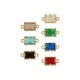 Conector de Metal Latón con Cristal Rectangular 6x9mm
