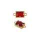 Conector de Metal Latón con Cristal Rectangular 6x9mm