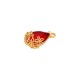 Brass Teardrop Setting with Flowers & Glass Stone 9x14mm