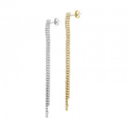 Boucle D'Oreille en Laiton avec Cristaux 6.3 x 95 mm