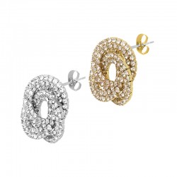 Boucle D'Oreille en Laiton avec Cristaux 21 x 20 mm