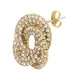 Boucle D'Oreille en Laiton avec Cristaux 21 x 20 mm
