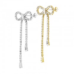 Boucle D'Oreille en Laiton avec Cristaux 25 x 29 mm