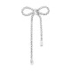 Brass Earring Bow with Crystals 25x29mm