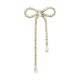 Brass Earring Bow with Crystals 25x29mm