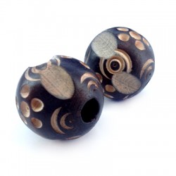 Perla di Legno Intarsiata 29mm