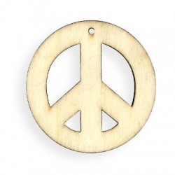 Pendentif en bois Peace Sign 50 mm