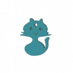 Pendentif chat en bois 25 x 20 mm