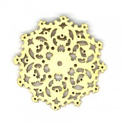 Pendentif en bois Fleur 50/2.5 mm
